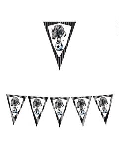 FESTONE BANDIERINE PLASTICA ZEBROTTA BIANCONERA 1 PZ   