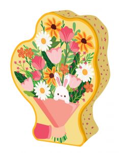 SCATOLA FLOWER BOUQUET GIALLA CON BISCOTTI COOKIES