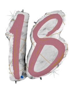 PALLONCINO MYLAR SUPERSHAPE 18TH MARBLE ROSE GOLD
