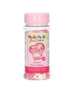 CUORICINI IN ZUCCHERO BIANCHI E ROSA 60GR LV