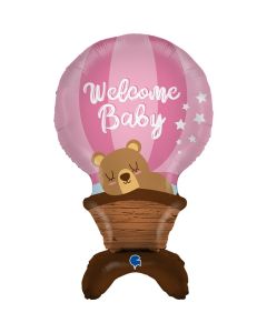 PALLONCINO MYLAR SUPERSHAPE STANDUPS MONGOLFIERA BABY GIRL