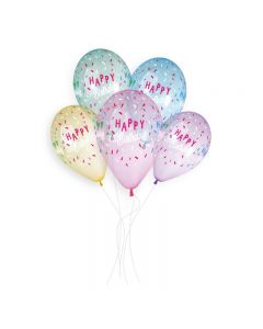 PALLONCINI CRYSTAL STAMPATI HAPPY BIRTHDAY MULTICOLOR PZ.50
