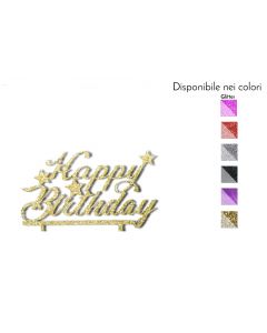 Cake Topper Happy Birthday Legno