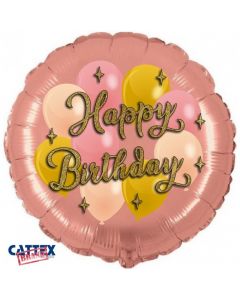 PALLONCINO MYLAR HAPPY BIRTHDAY ROSE GOLD