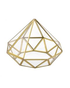 AMPOLLA VETRO /METALLO ORO  120x120x160