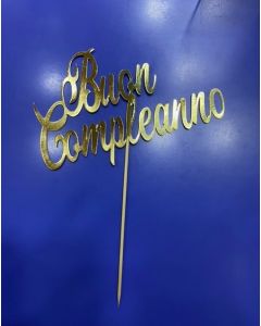 CAKE TOPPER BUON COMPLEANNO ORO