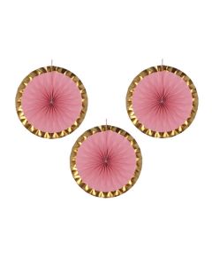 GHIRLANDE DECORATIVE ROSA E ORO PZ.3