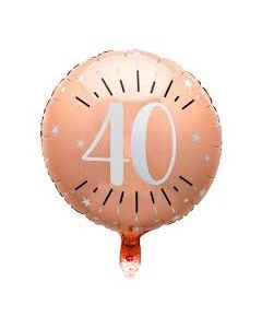 FOIL 40 ANNI ROSA GOLD 18"