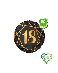FOIL 18 ANNI NERO E ORO 18"