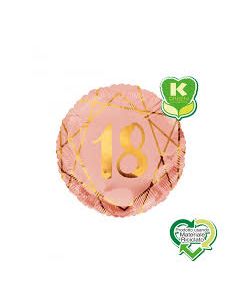 FOIL 18 ANNI ROSA  E ORO 18"