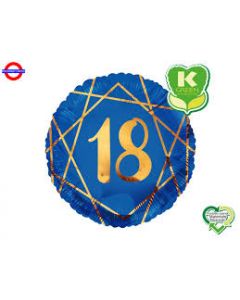 FOIL 18 ANNI BLU E ORO 18"