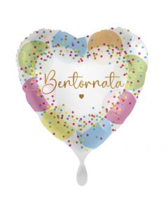 PALLONCINO DF MYLAR CUORE 18" BENTORNATA