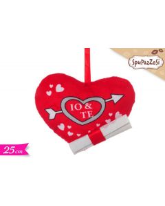 PELUCHE A FORMA DI CUORE CON LETTERINA 25CM LV