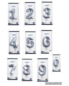 CANDELINA NUMERICA 3D ARGENTO