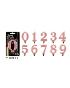 CANDELE NUMERATE METALLIC ROSA GOLD