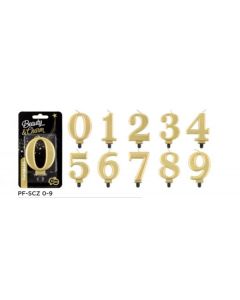 CANDELE NUMERATE METALLIC GOLD