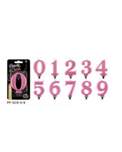 CANDELE NUMERATE METALLIC PINK