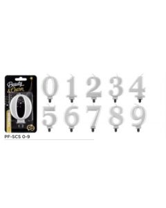 CANDELE NUMERATE METALLIC SILVER