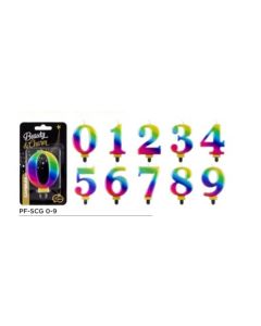 CANDELE NUMERATE METALLIC RAINBOW