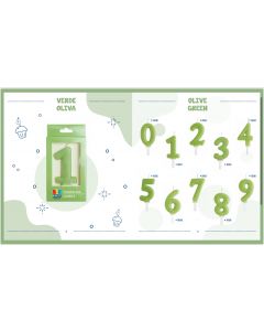 CANDELINE NUMERATE TINY PLUMP VERDE OLIVA