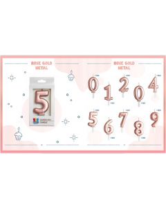 CANDELINE NUMERATE TINY PLUMP ROSA GOLD METAL