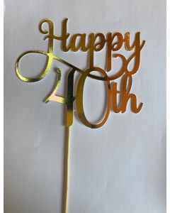 CAKE TOPPER HAPPY 40TH GOLD