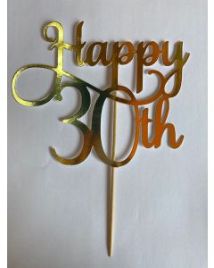 CAKE TOPPER HAPPY 30TH GOLD