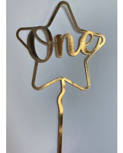 CAKE TOPPER ONE STAR GOLD