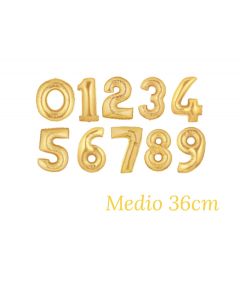 NUMERI MYLAR ORO 36CM