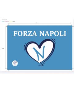 BANDIERINA IN CARTA CON ASTICELLA 20x30CM FORZA NAPOLI