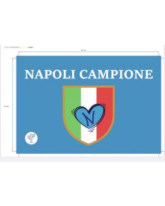 BANDIERINA IN CARTA CON ASTICELLA 20x30CM NAPOLI CAMPIONE