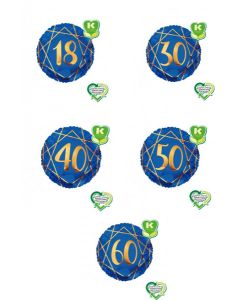 PALLONCINO MYLAR BLU E ORO ETA'