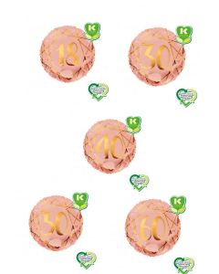 PALLONCINO MYLAR ROSA GOLD E ORO ETA'