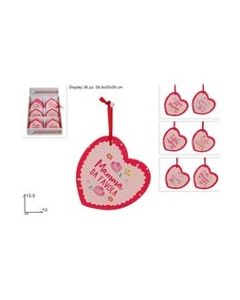 APPENDINO CUORE IN CERAMICA FESTA DELLA MAMMA ASS. 13CM