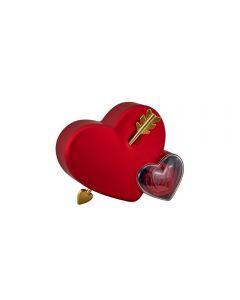 SCATOLA CUORE ROSSA CON ROSA STABILIZZATA 12X2X16CM 
