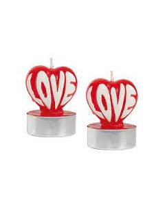 2 CANDELINE TEALIGHTS CUORE 7CM LV