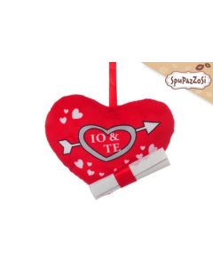 PELUCHE A FORMA DI CUORE CON LETTERINA 15CM LV