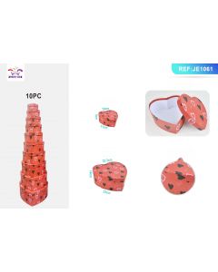 SET 10 SCATOLE CUORE RED 10PZ LV JE1061