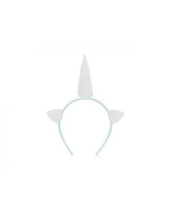 CERCHIETTO UNICORNO ARGENTO GLITTER