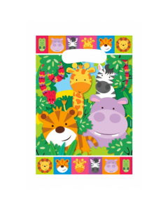 SACCHETTI IN PLASTICA ANIMALI DELLA GIUNGLA PZ.8