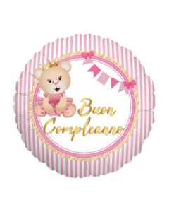 PALLONCINO MYLAR BUON COMPLEANNO LITTLE BEAR ROSA
