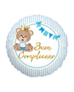 PALLONCINO MYLAR BUON COMPLEANNO LITTLE BEAR CELESTE