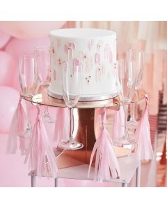 STAND PORTA TORTA E PORTA FLUTES ROSA GOLD