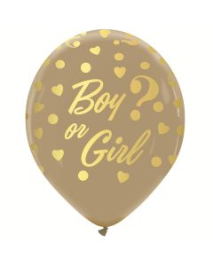 PALLONCINI LATTICE 12" GENDER BOY OR GIRL MOCHA GOLD PZ.100