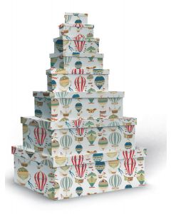 SET 8 SCATOLE RETTANGOLARI MONGOLFIERA