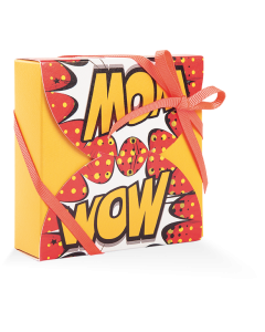 SCATOLINE POP ART WOW SU FONDO GIALLO 5,5x5,5x2,5cm  PZ.20