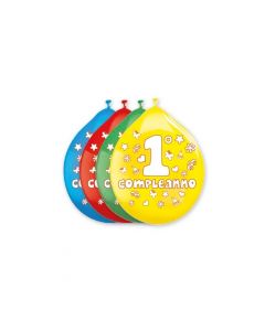 PALLONCINI 12" 1° COMPLEANNO ASSORTITI PZ. 25