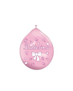 PALLONCINI 12" BATTESIMO ROSA PZ. 20