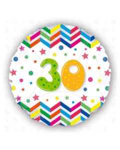 PALLONCINO MYLAR 30 anni MULTICOLOR.