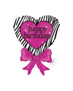 PALLONCINO 30" SUPERSHAPE H.B. CUORE ZEBRATO.